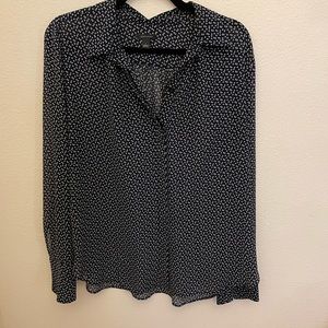 Ann Taylor sheer long sleeve blouse